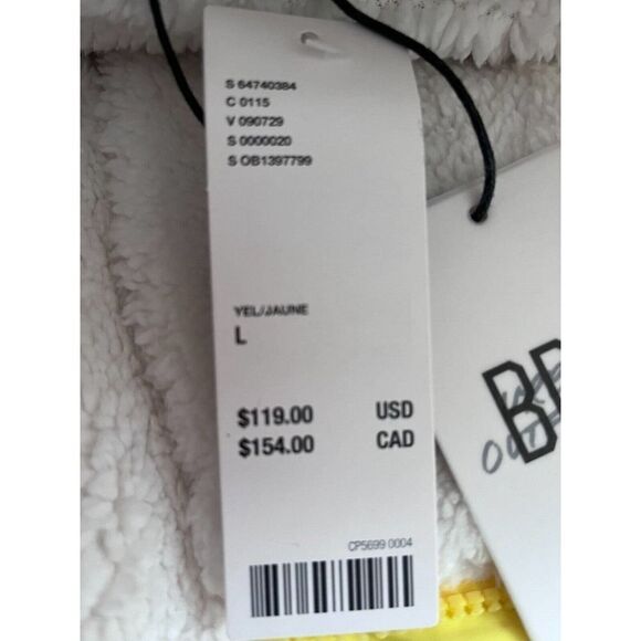 Urban‎ Outfitters Puffer Jacket Women's BDG Coldcontrol Sherpa Yellow Large - Picture 4 of 12